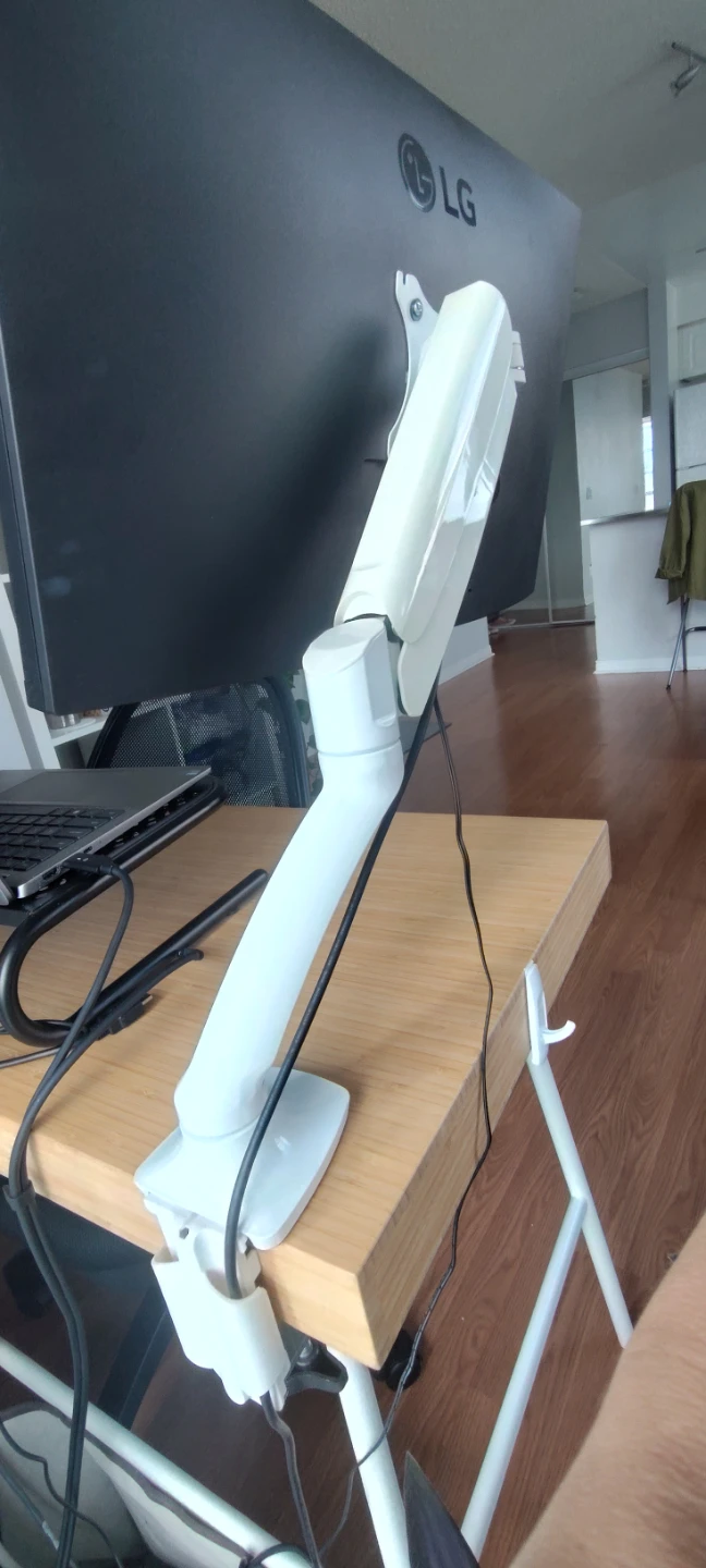 White Monitor Arm Mount