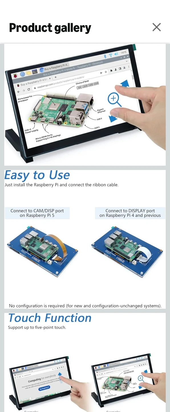 7" IPS Touchscreen Monitor for Raspberry Pi