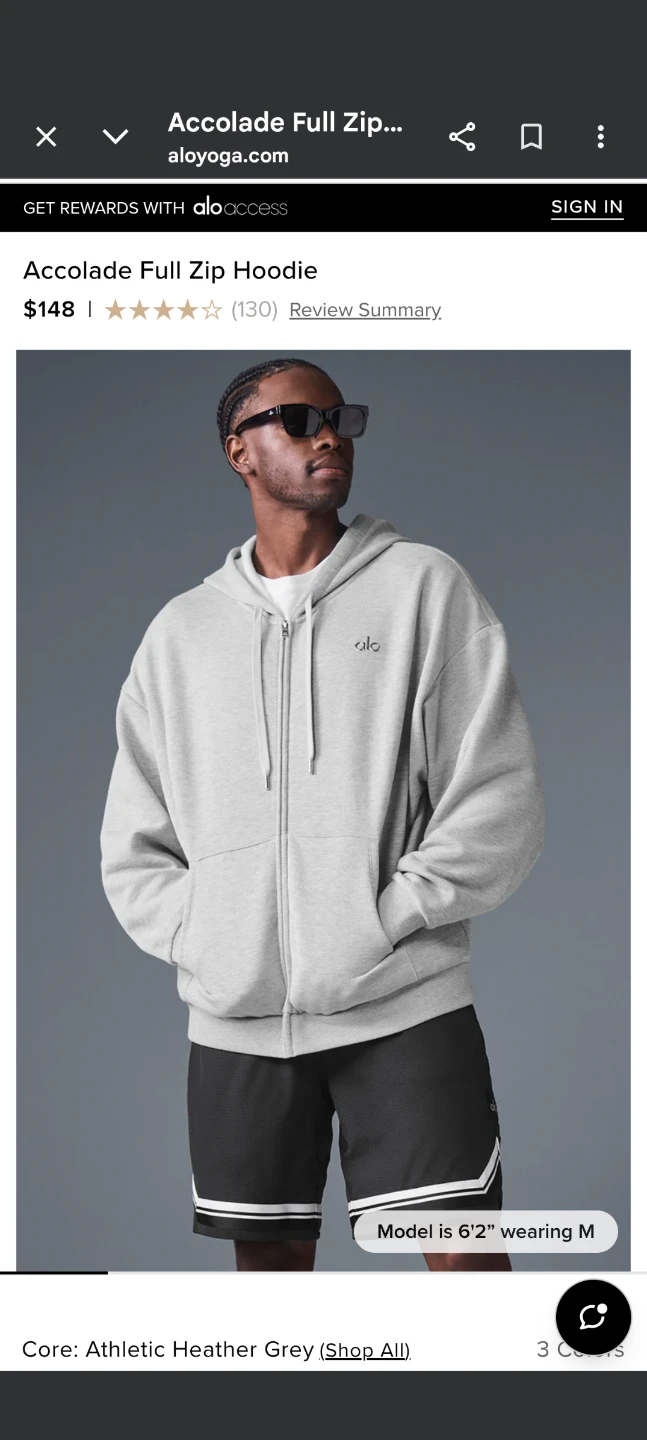Alo Yoga Accolade Full Zip Hoodie Athletic Heather Grey - photo 4