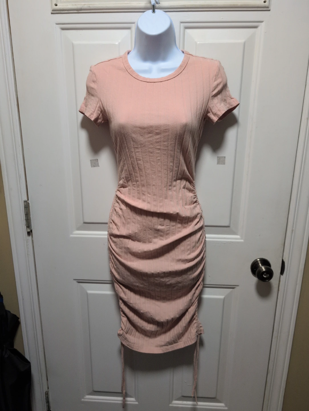 SHEIN Ruched T-Shirt Dress Size M Pink