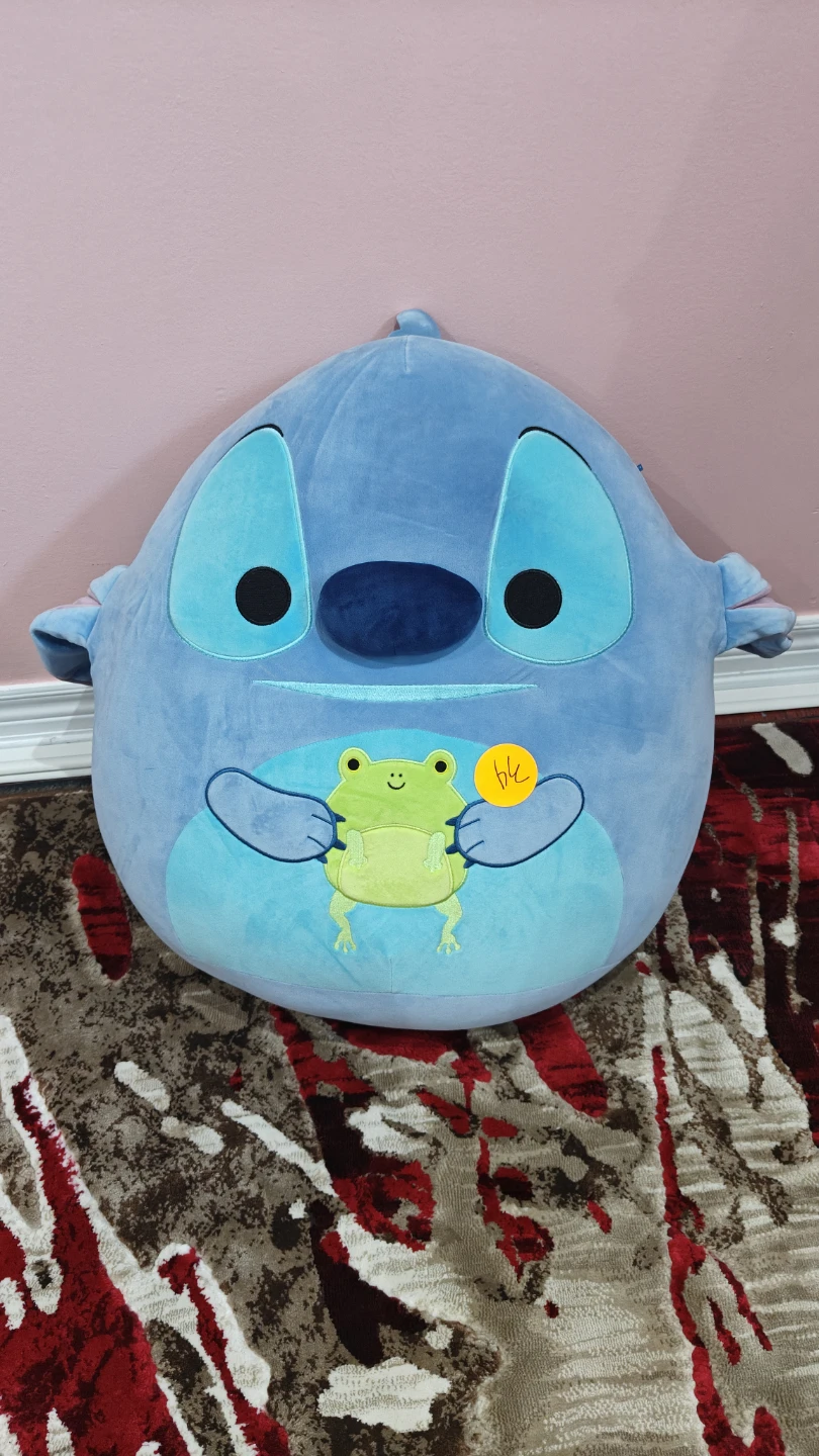 Large Blue Stitch Plush Toy with Frog