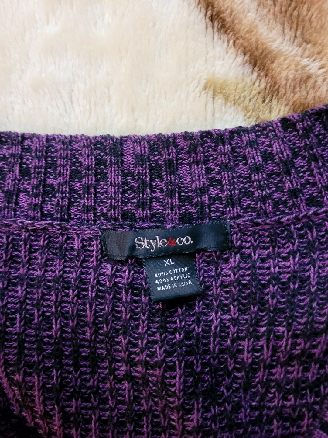 Style & Co Purple Knit Cardigan Sweater - XL🌱🥕 - photo 2