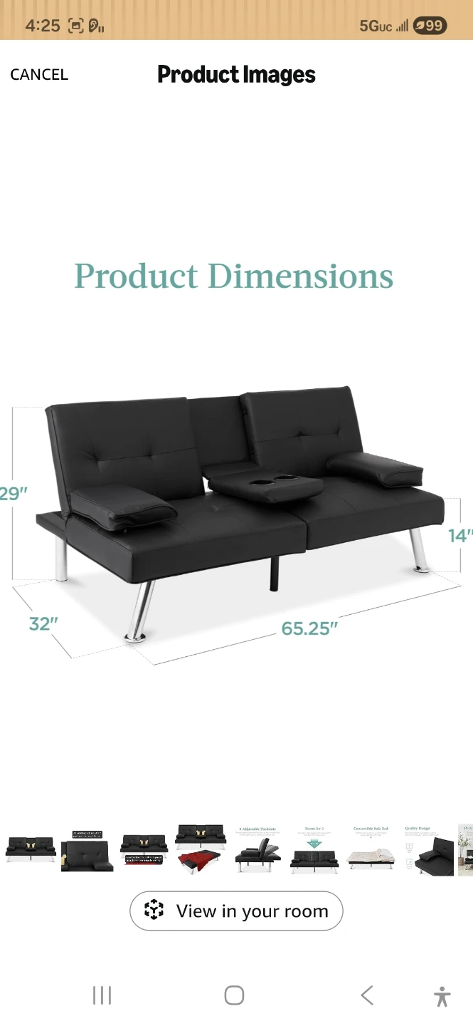 Convertible Futon Sofa Bed - photo 4