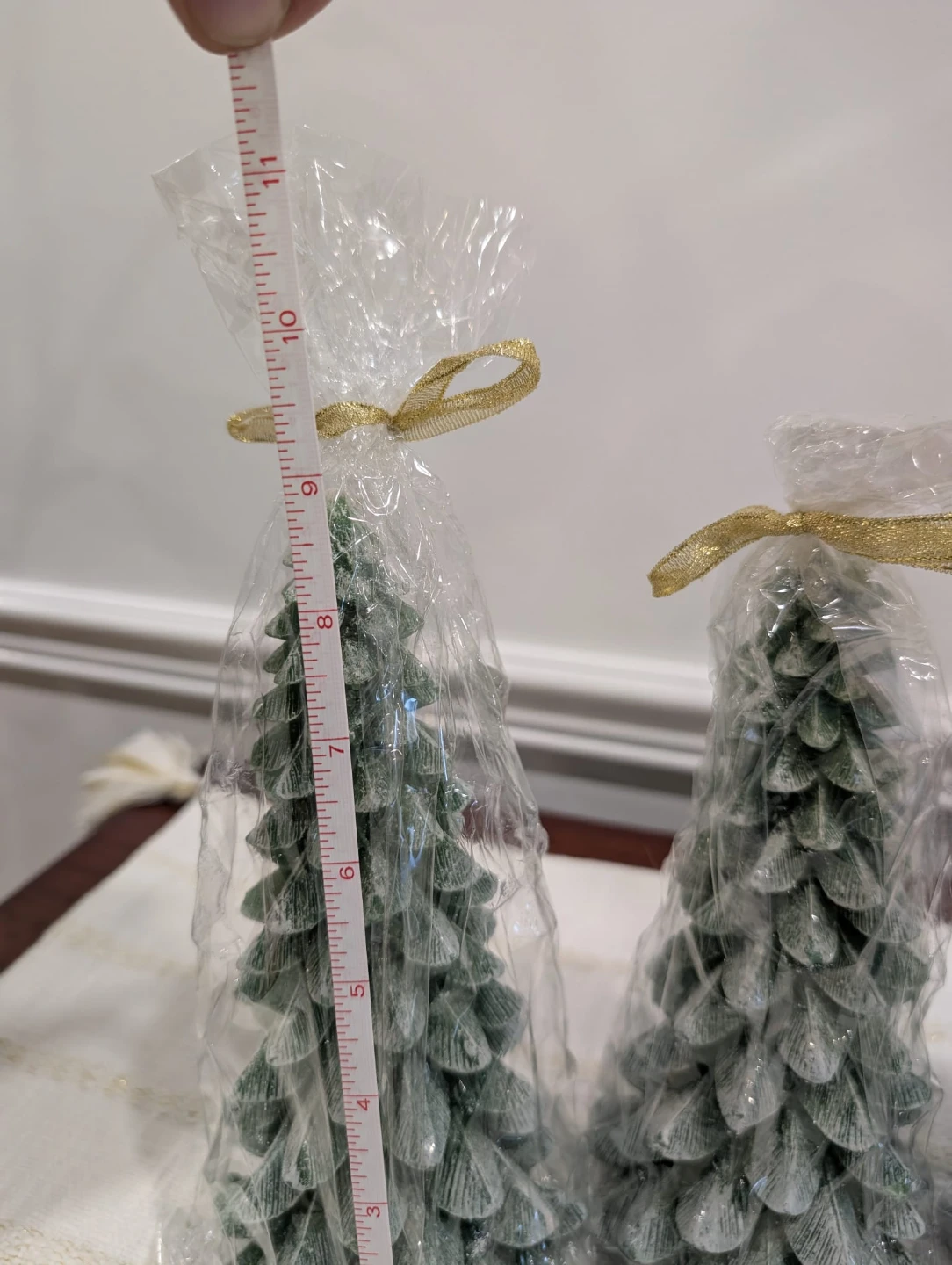 Set of 3 Green Christmas Tree Shaped Candles - photo 5
