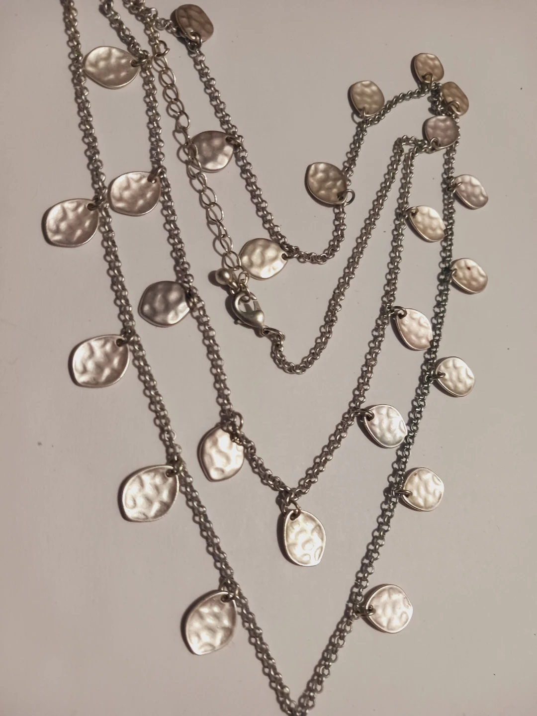 New !! Layered Silver-Tone Necklace with Disc Charms - photo 4