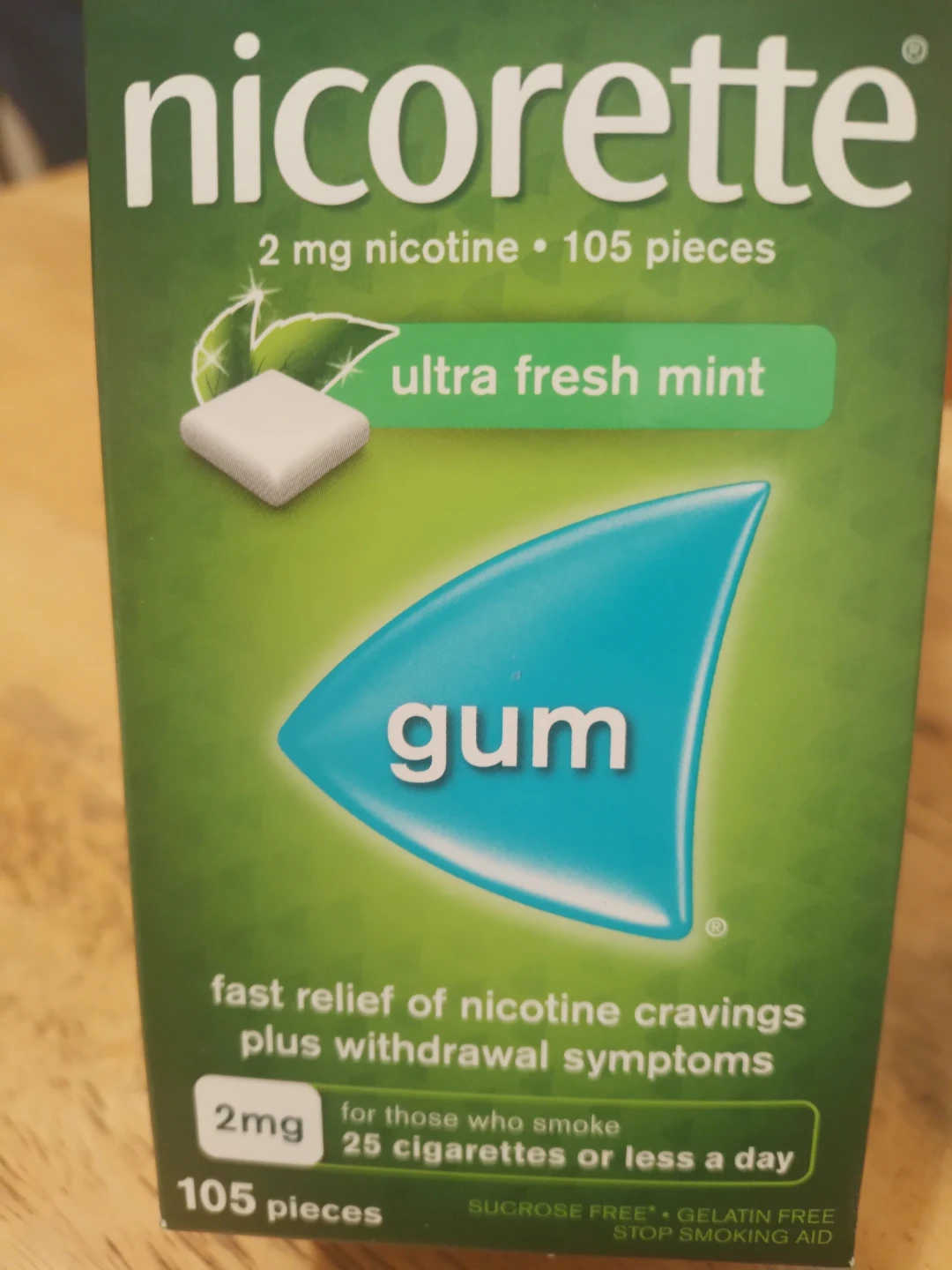 Nicorette Ultra Fresh Mint Gum, 2mg, 105 Pieces