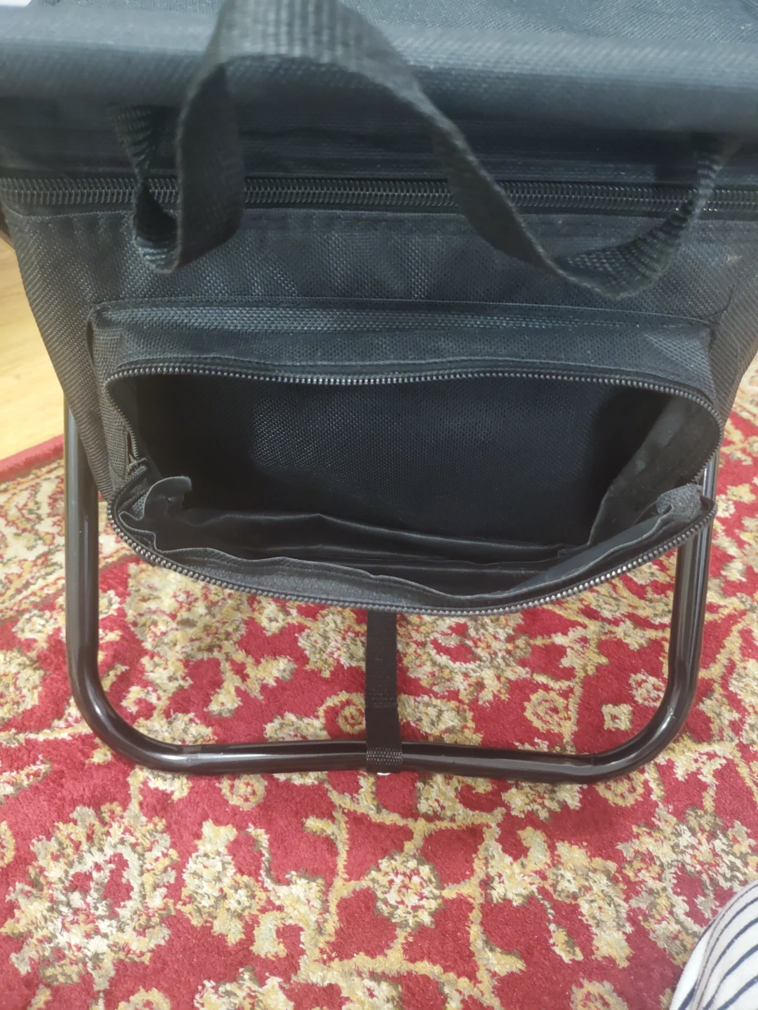 Black Folding Camping Chairs with Cooler Bag (Set of 2) - photo 4