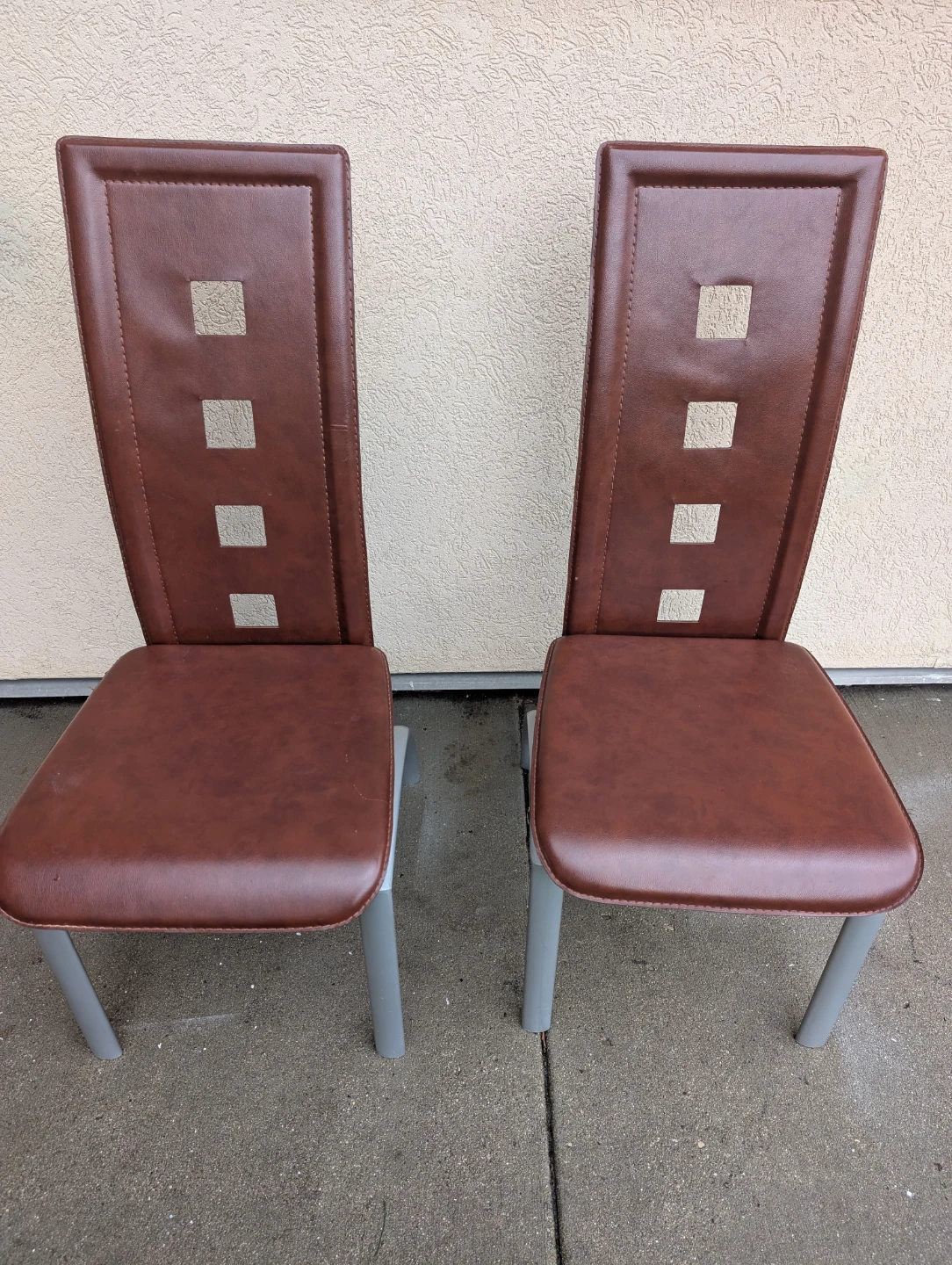 Modern Faux Leather Dining Chairs Set of 2
