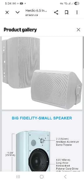 Herdio 6.5 Inch Outdoor Passive Speakers (Pair)