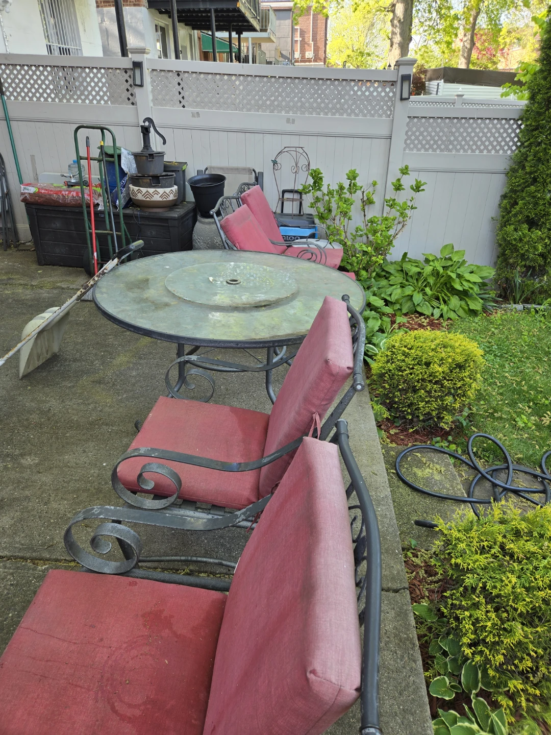 Glass Top Patio Table and Chairs Set