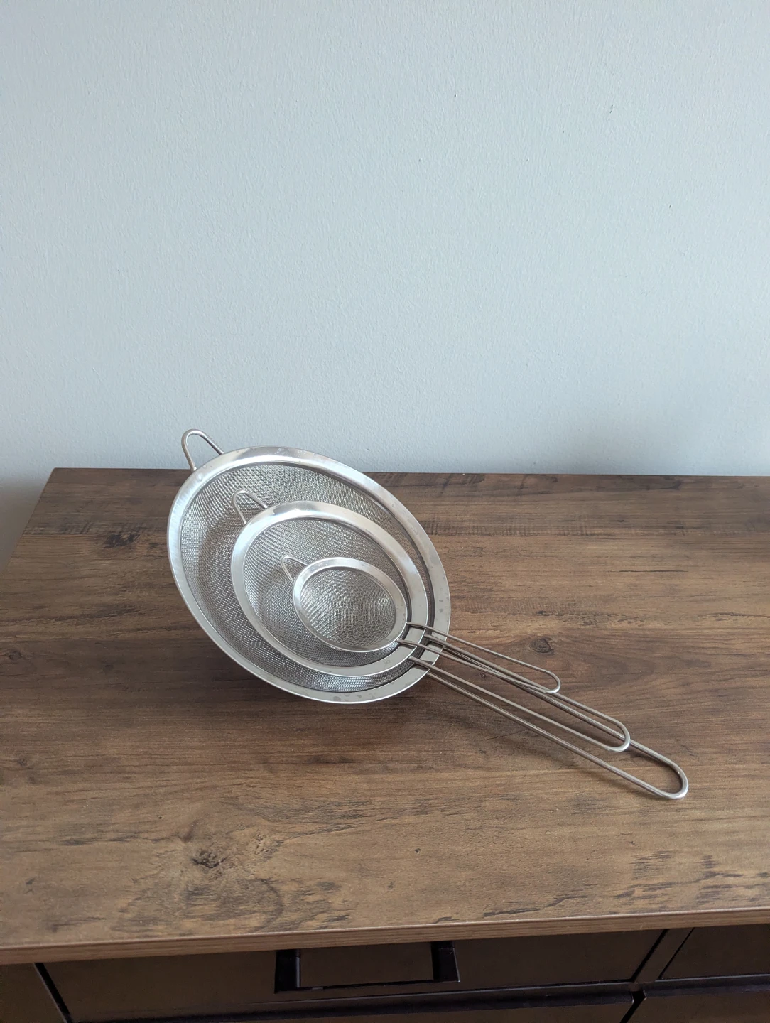 Set of 3 Metal Strainers with Handles