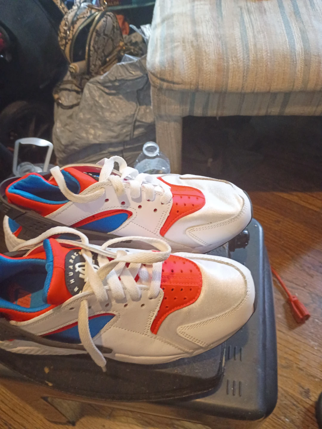 Nike Air Huarache White Red Blue Sneakers