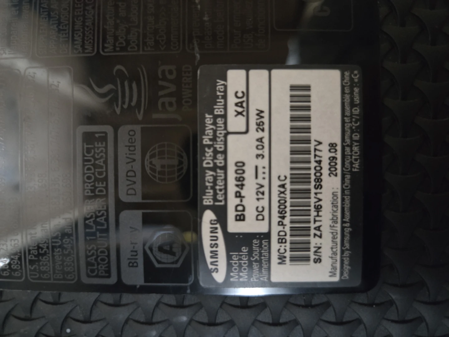 Samsung BD-P4600 Blu-Ray Disc Player - photo 4