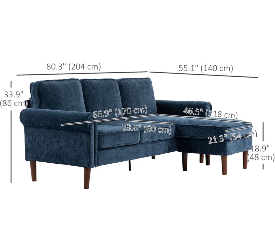 Beautiful Blue Sectional Sofa - Perfect for condos - photo 4