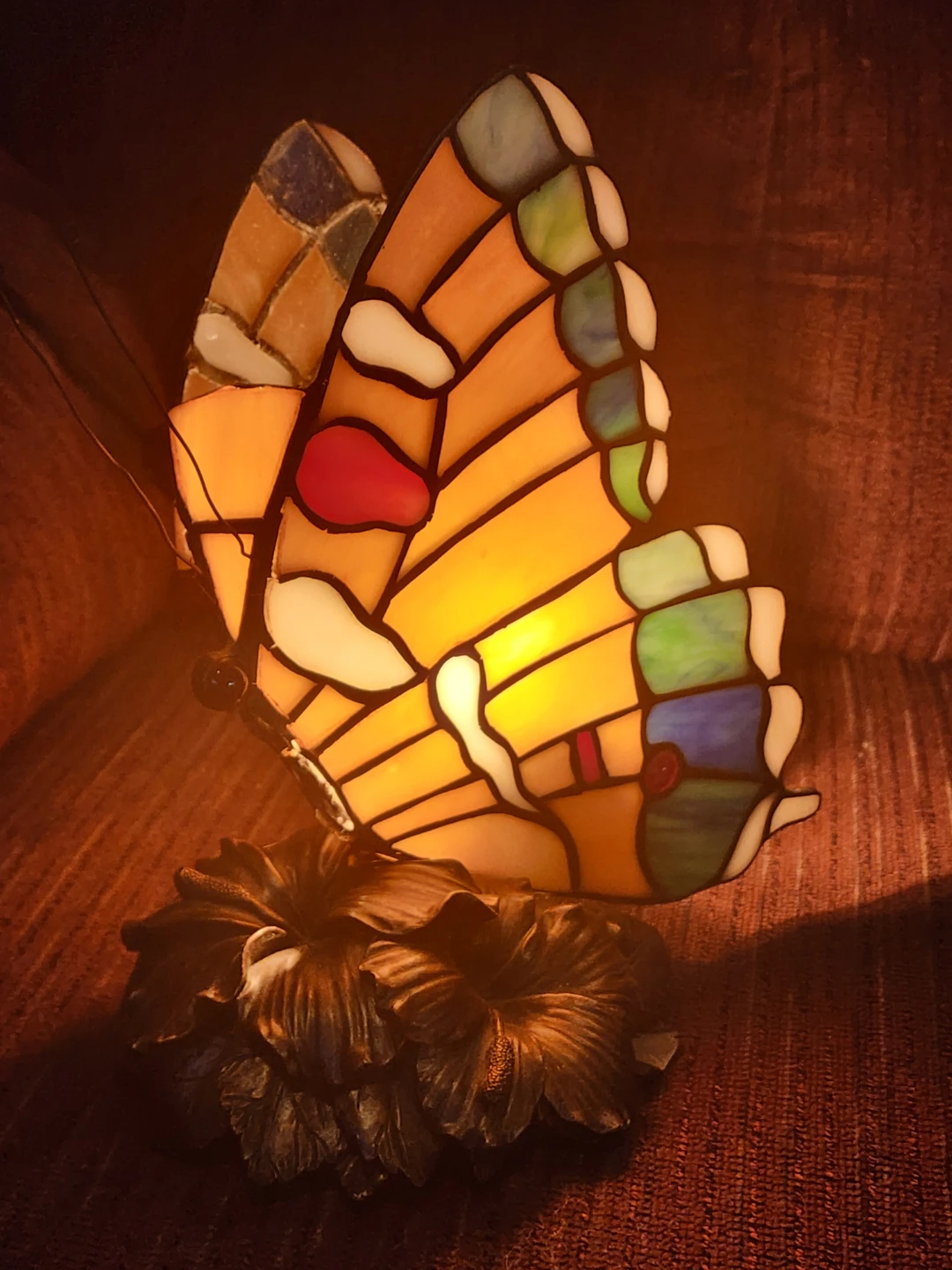 Stained Glass Butterfly Tiffany Style Table Lamp - photo 5