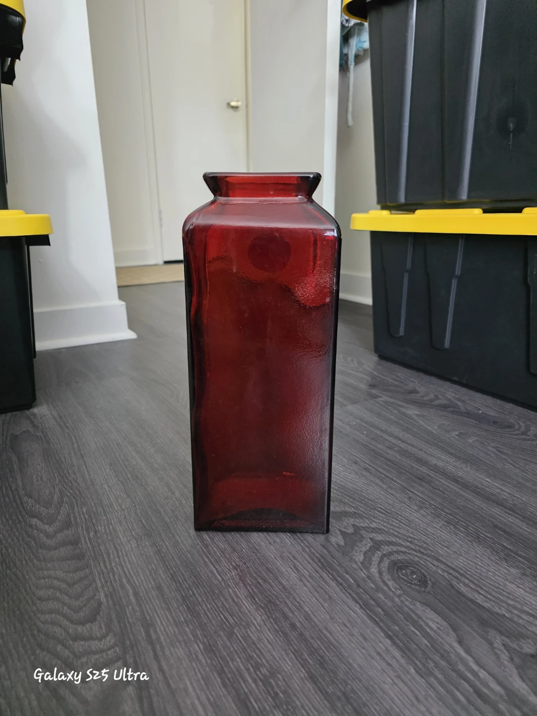 Tall Red Glass Vase