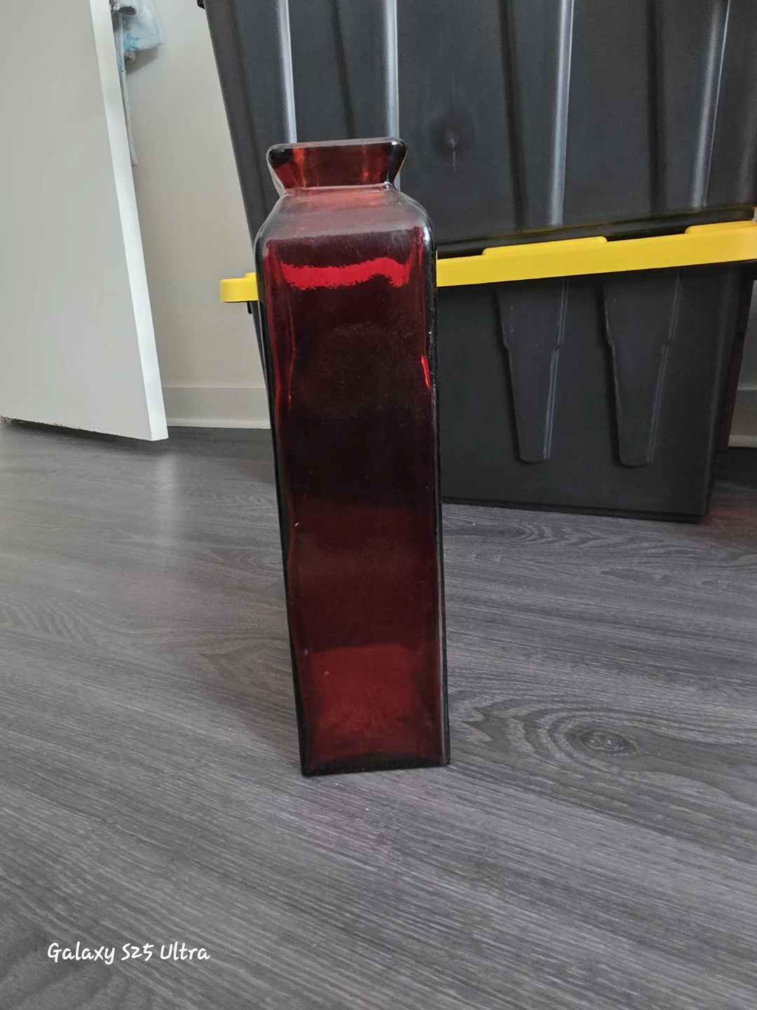 Tall Red Glass Vase - photo 2
