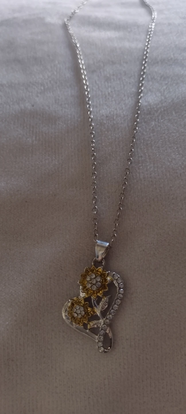 Heart and Sunflower Necklace