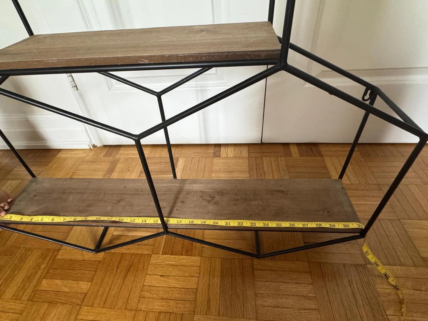 Geometric Wall Shelf with Wood Shelves - photo 3