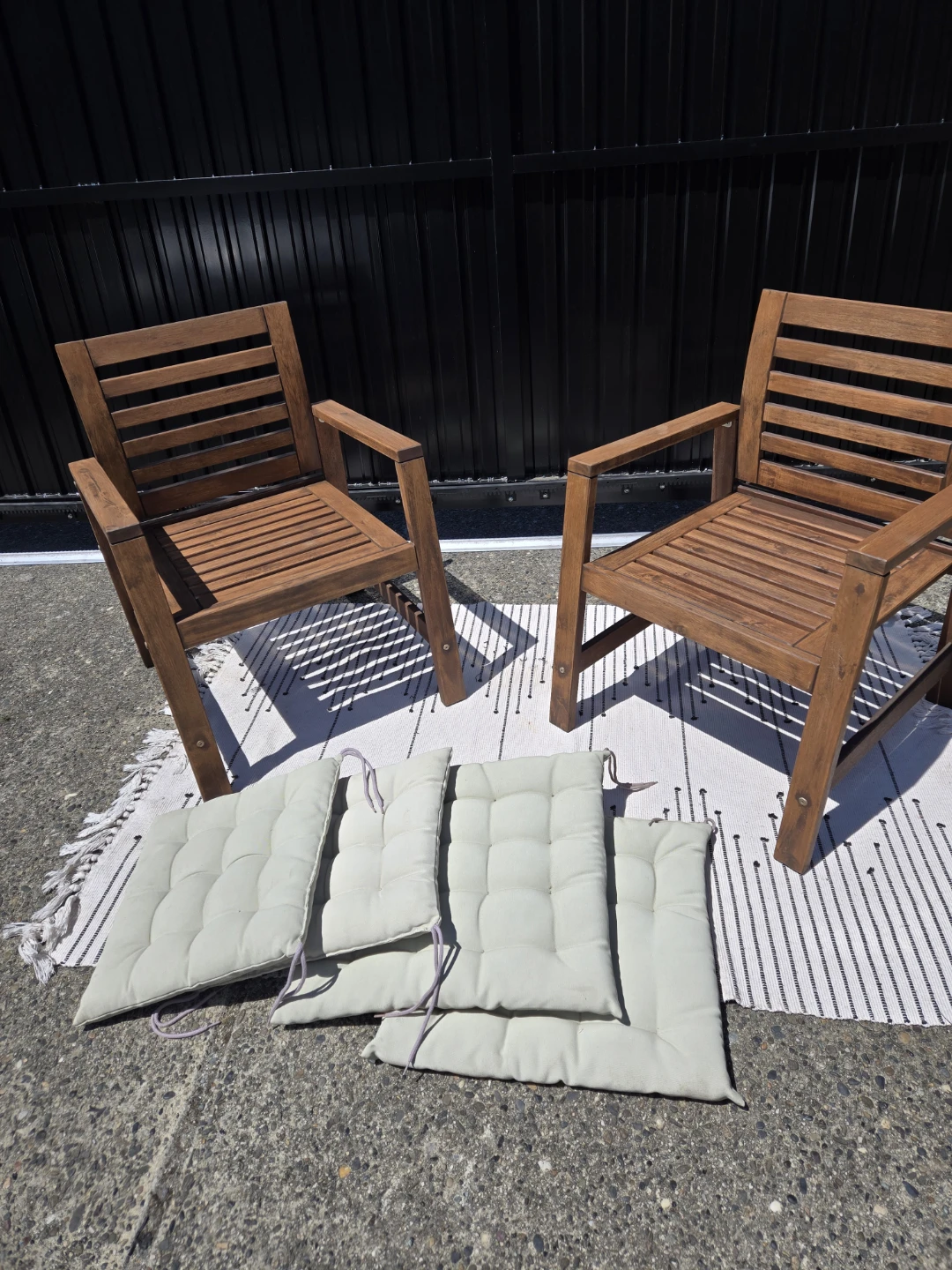 2 newly refinished ikea applaro outdoor patio chairs - photo 4