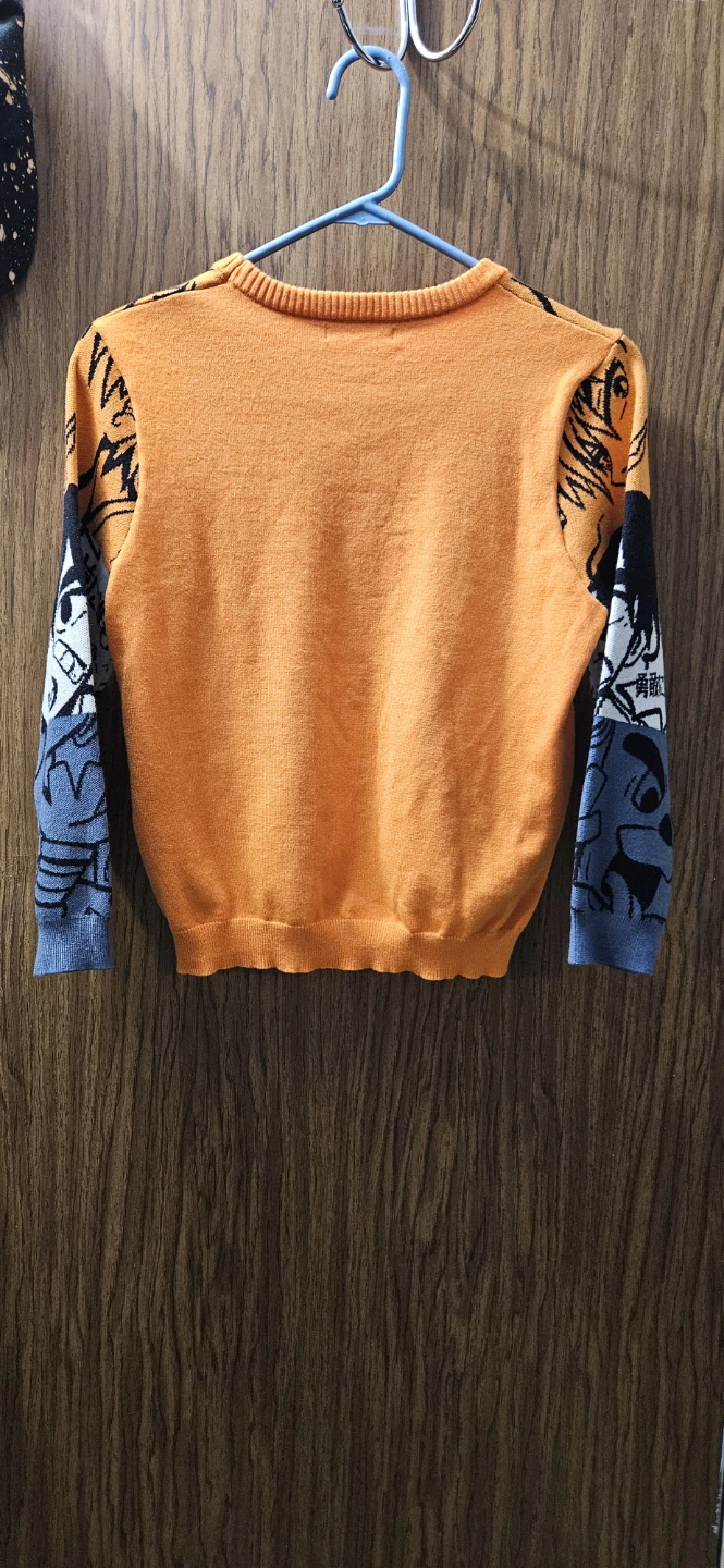 Anime Graphic Knit Sweater Orange - photo 2