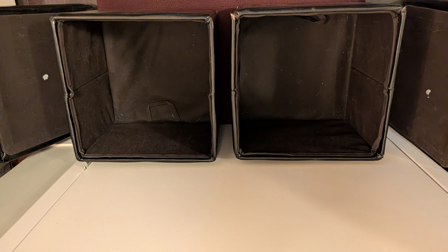 One Single Black Faux Leather Storage Ottoman 15" x 15 x 14 - photo 3
