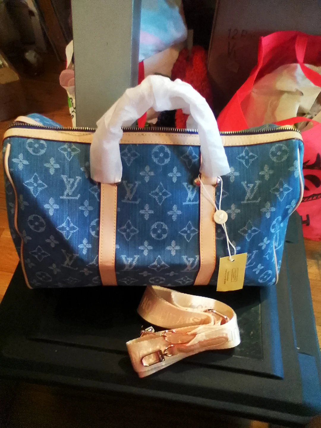Louis Vuitton Monogram Denim Keepall XL Bag
