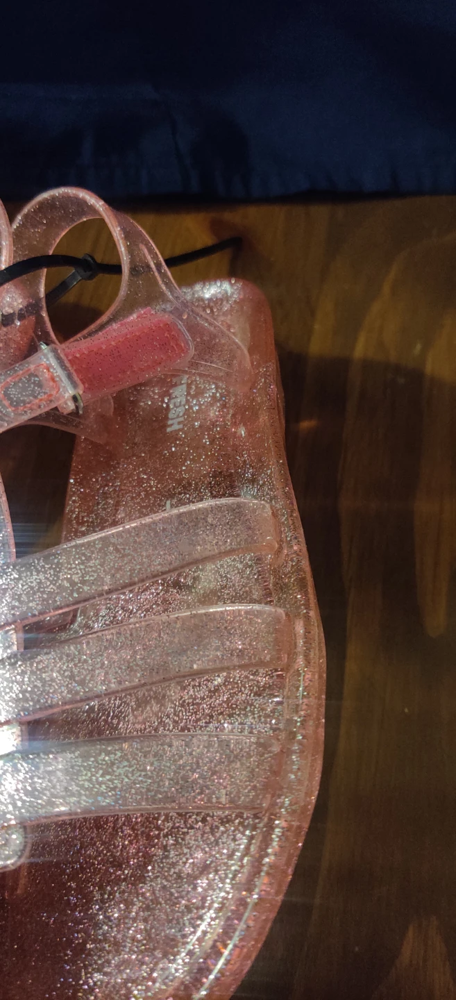 Girl's Pink Glitter Jelly Sandals Size 1 - photo 3