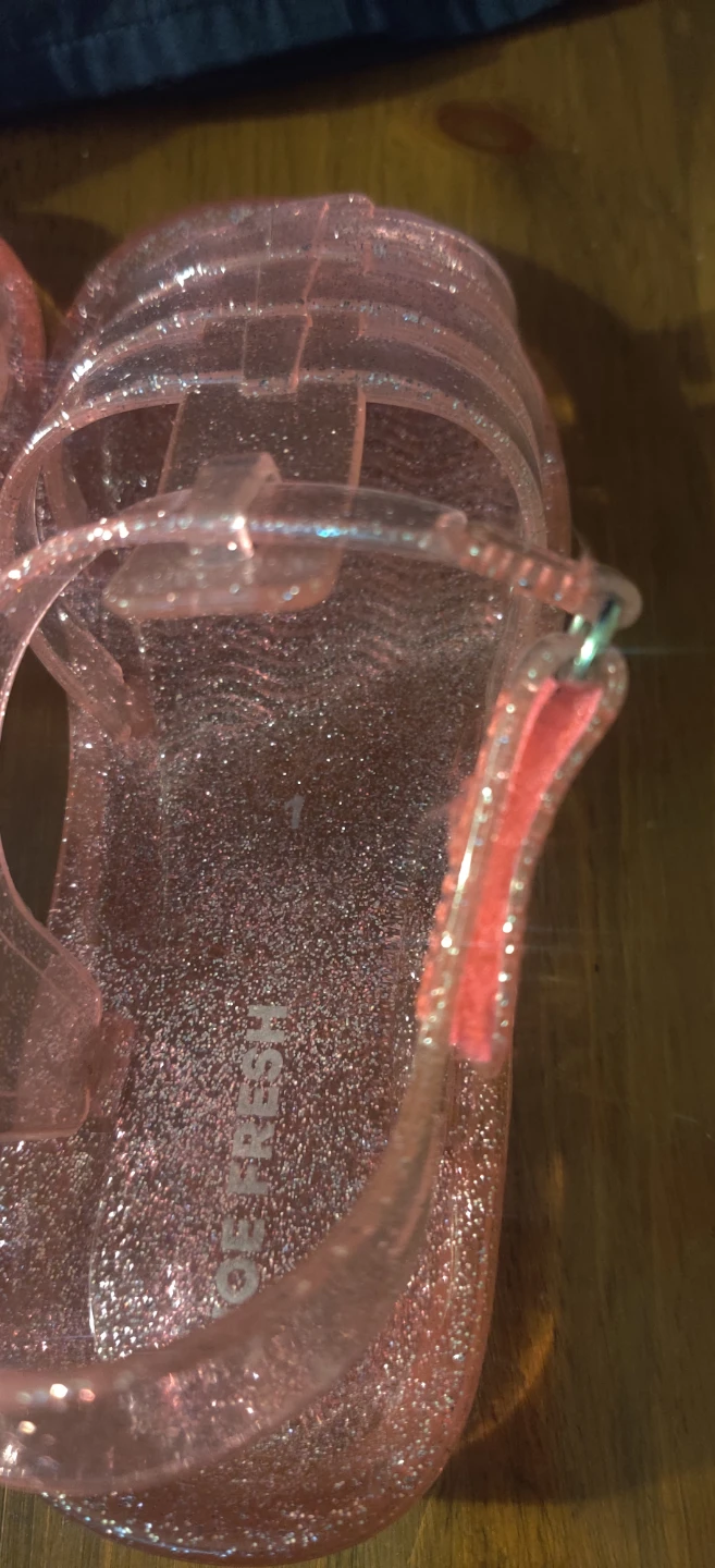 Girl's Pink Glitter Jelly Sandals Size 1 - photo 4
