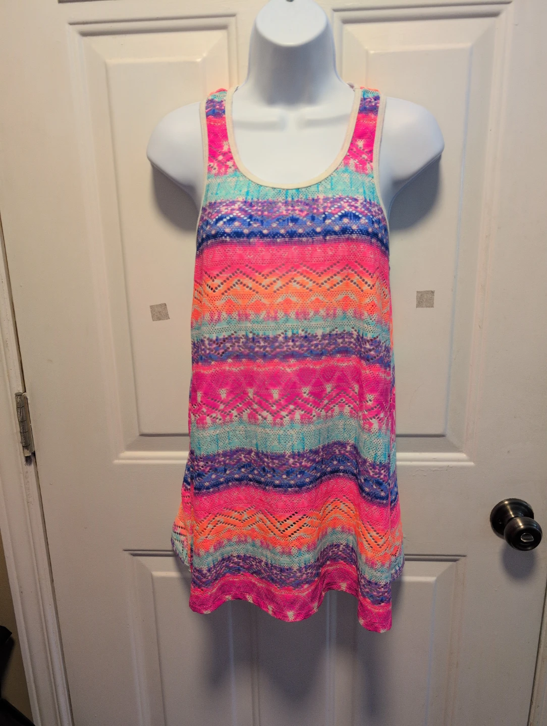 Colorful Striped Racerback Tank Top