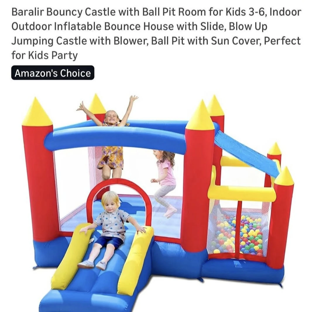 Baralir Inflatable Bounce House Castle with Ball Pit