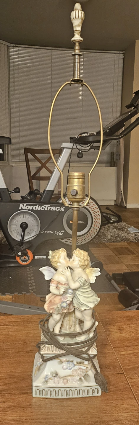 Vintage Cherub Lamp Figurine