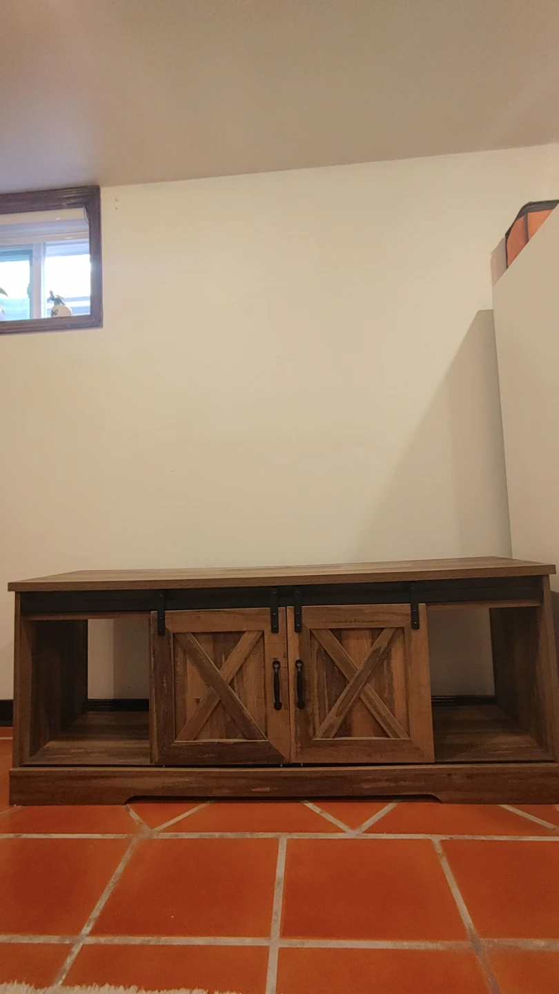 Farmhouse Barn Door TV Stand Console Table - photo 2