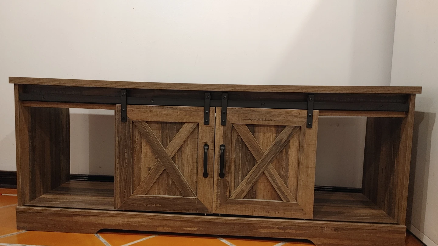 Farmhouse Barn Door TV Stand Console Table - photo 3