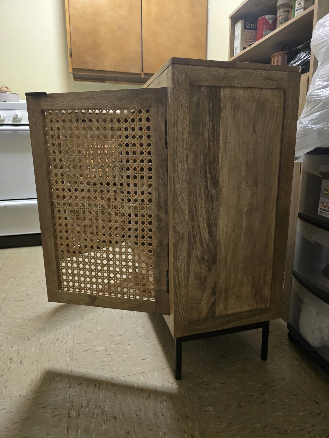 Wooden Cabinet with Rattan Doors - photo 2