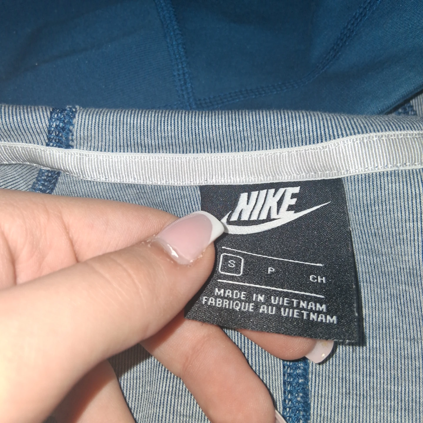 Nike Blue Zip-Up Hoodie - Size S - photo 3