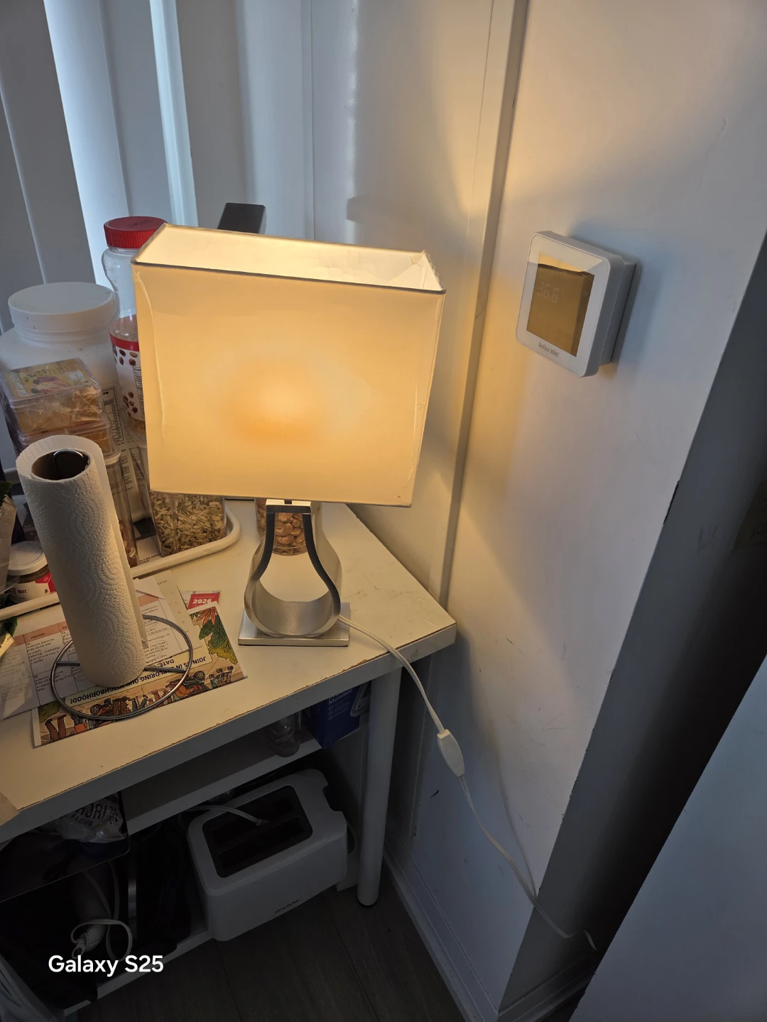 Table Lamp with White Shade