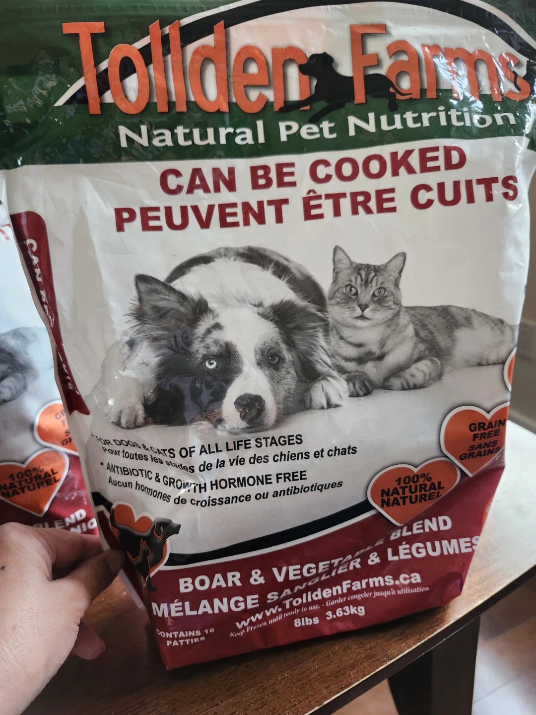 Tolden Farms Boar Raw/Can be Cooked Dog or Cat Food - 8lbs