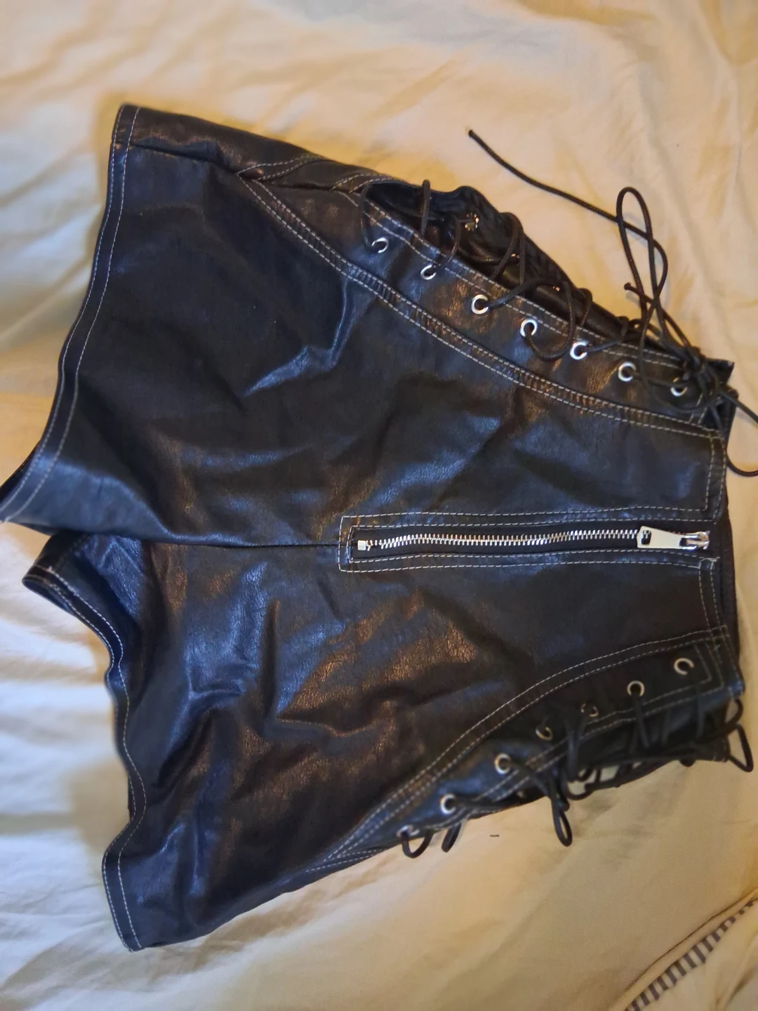Black Mini Shorts faux leather
