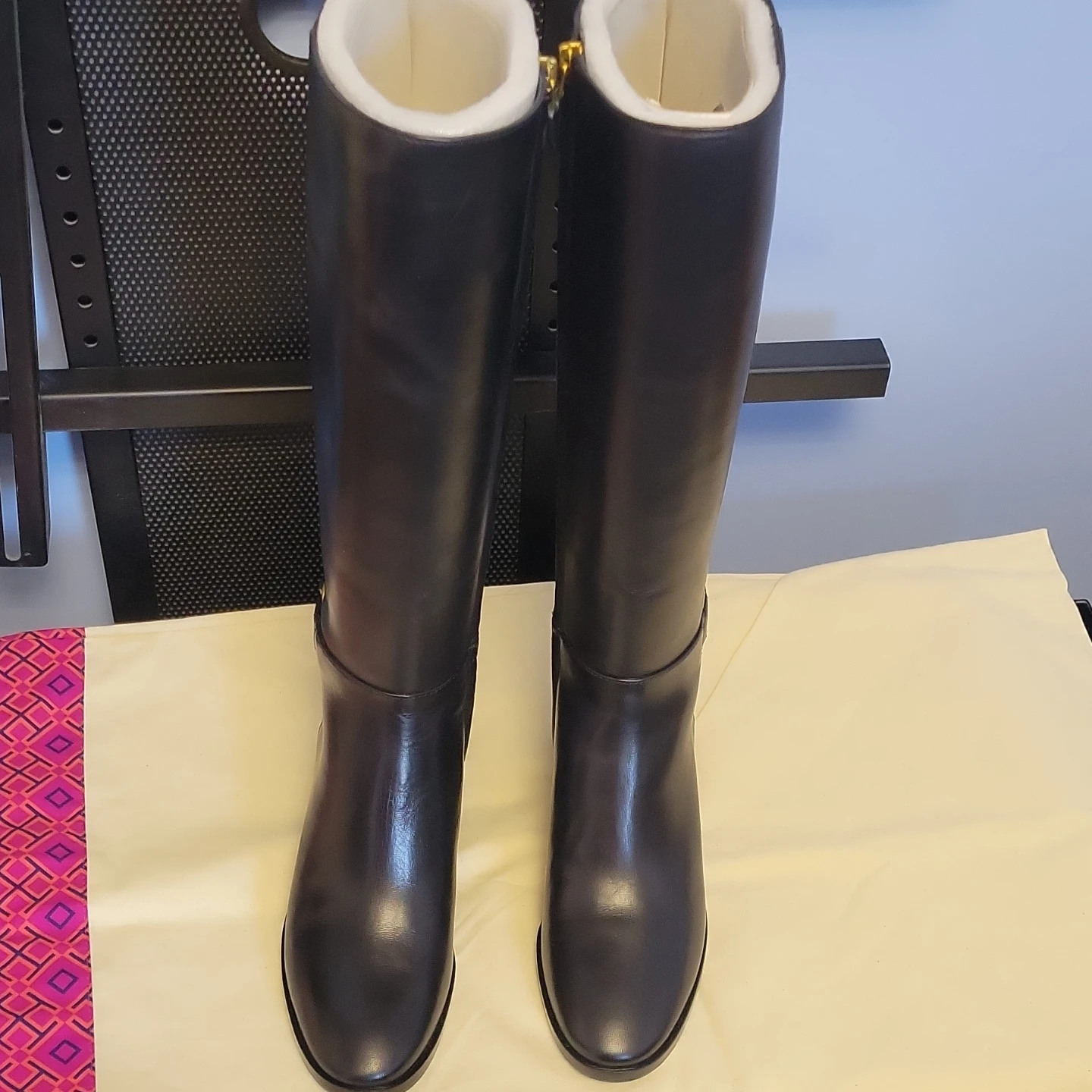 Tory Burch Black Leather Riding Boots