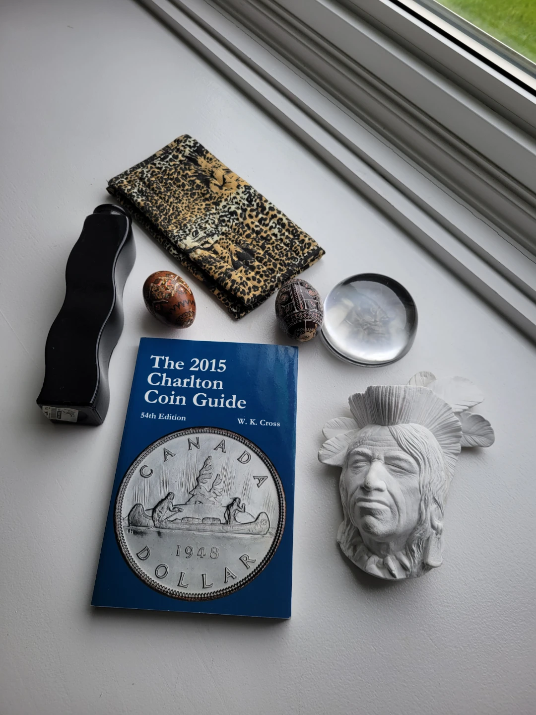 Ikea Vase. Wood Eggs.Paperweight.indian Head.Wallet.coin book