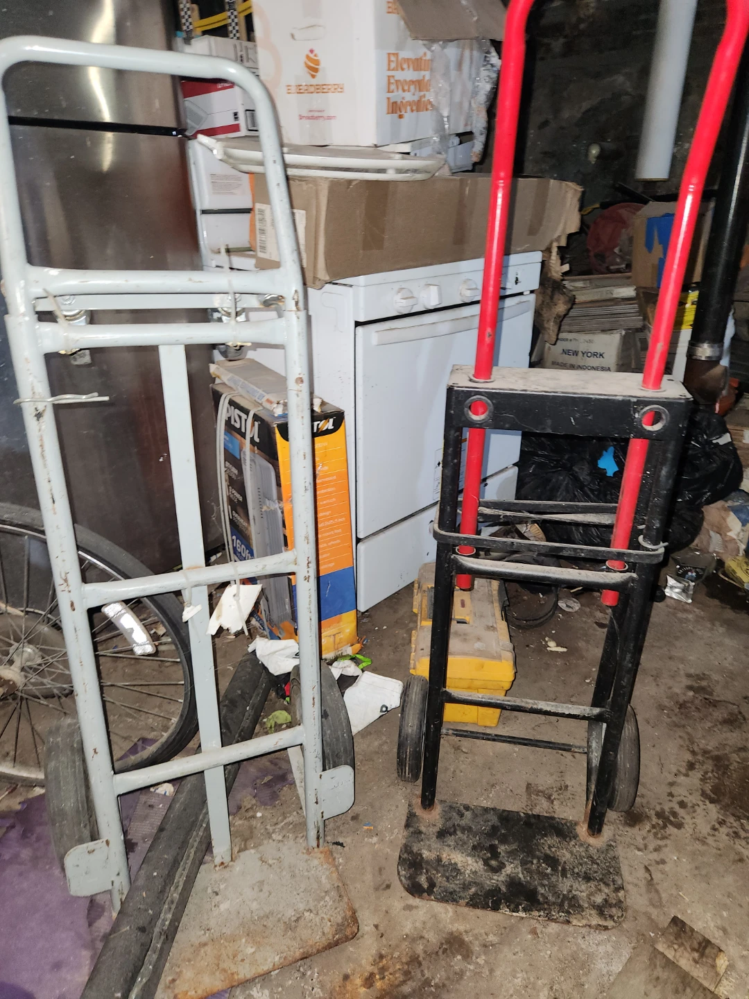 Two Hand Trucks - One Black, One Gray