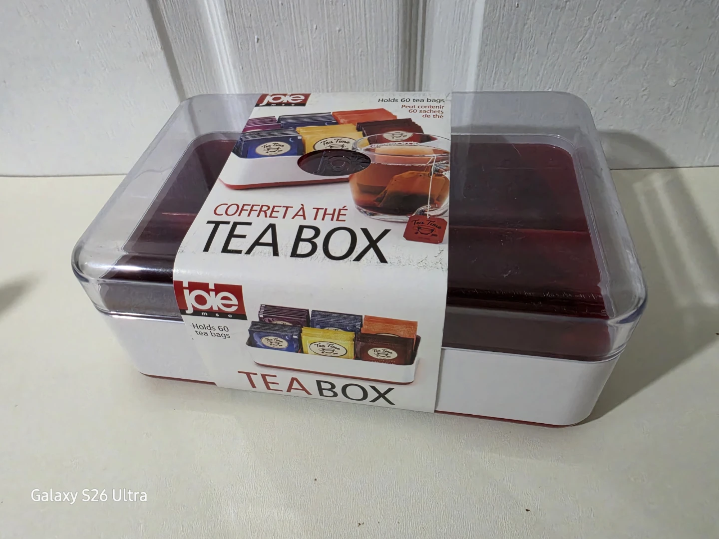Joie COFFRET À THÉ" Tea Box Holds 60 Tea Bags