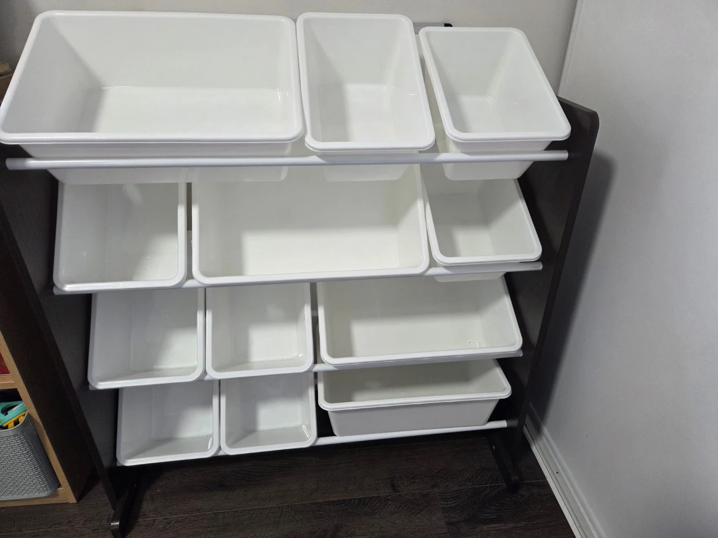 White Toy Organizer with Storage Bins - photo 2