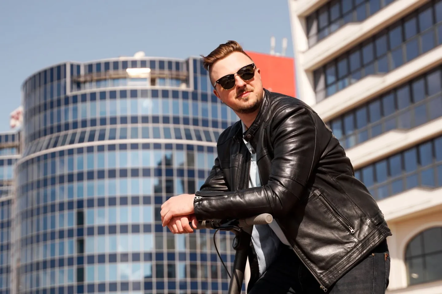 Men's Black Leather jacket for summer style