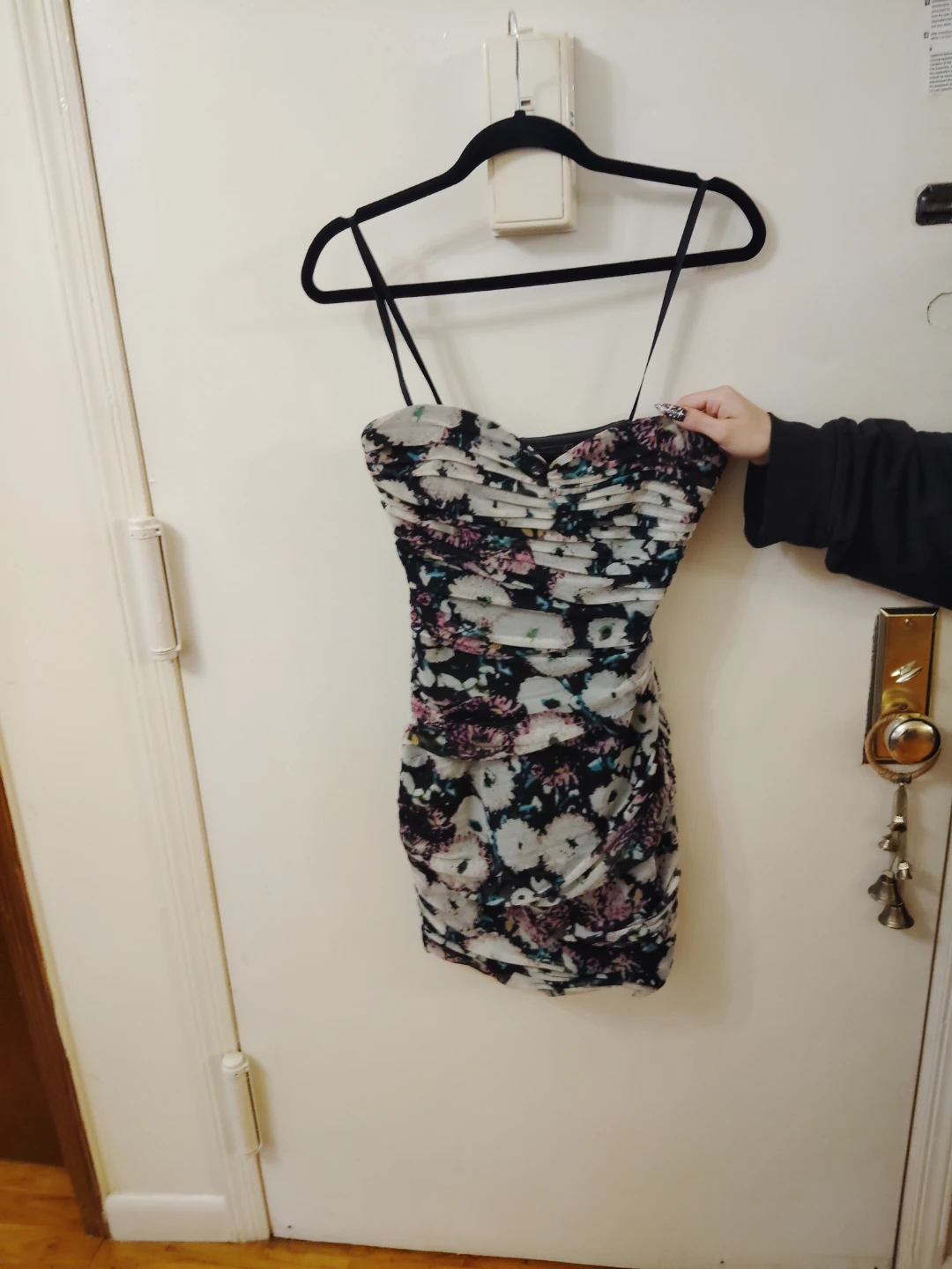 BCBGMAXAZRIA Floral Ruched Strapless Dress
