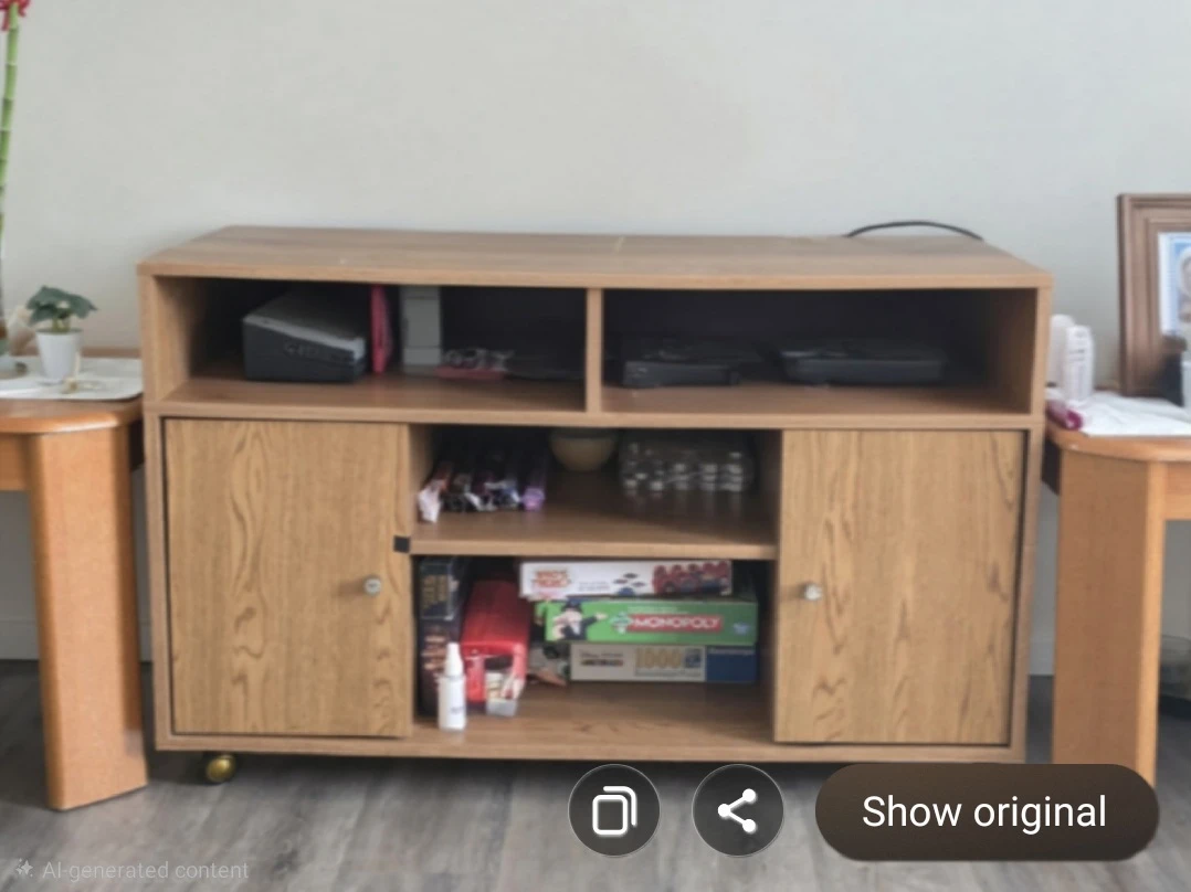 Wood Entertainment TV Stand with Storage
