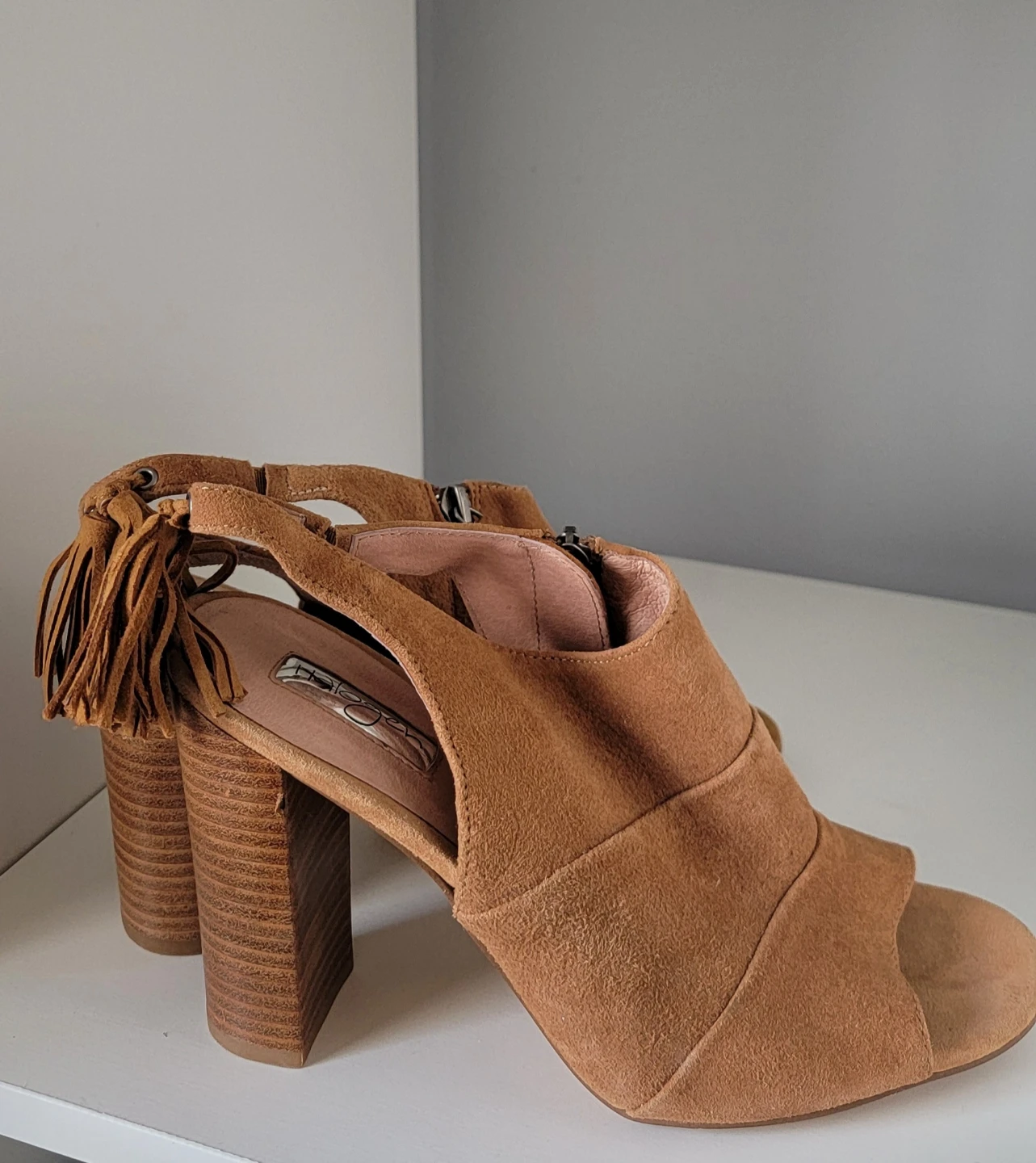 Halogen Suede Tassel Block Heel Sandals - photo 2