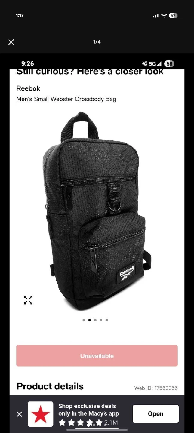 Reebok  Webster Crossbody Bag