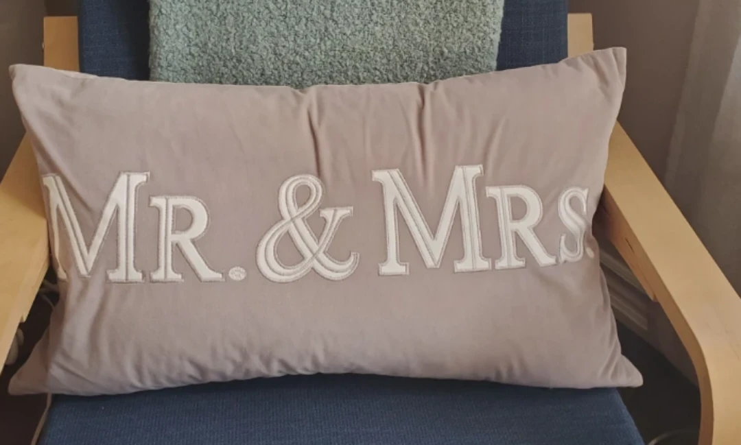 Mr. & Mrs. Accent Pillow